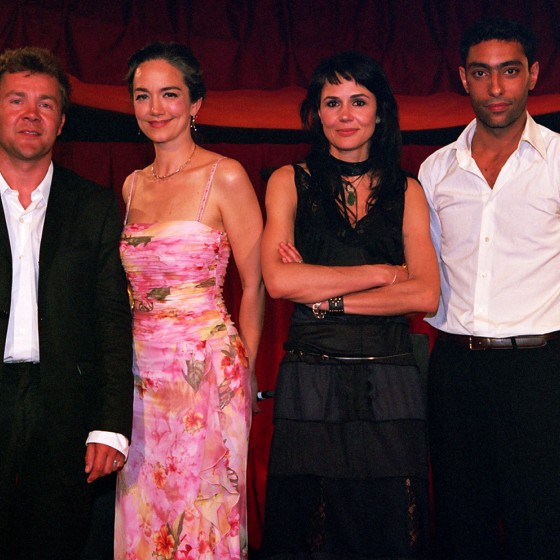 Le comédien Fred Epaud, lauréat du prix d’interprétation masculine dans le court métrage Libre Echange, d’Olivier de Plas, aux côtés d'Irina Wanka, Catherine Wilkening et Lyes Salem.