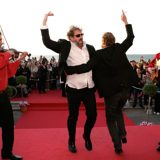 Xavier Beauvois et Gustave Kervern, célébrant le tapis rouge