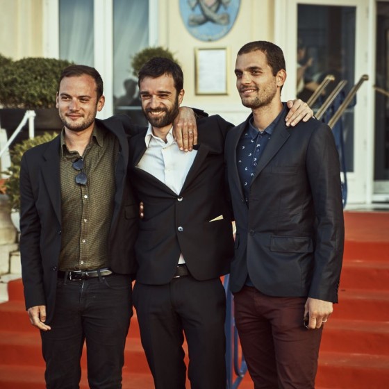 **Lucas Tothe**, producteur, **Loïc Barché**, réalisateur et **Sylvain Lagrillère**, producteur, venus présenter* Goliath* de **Loïc Barché**