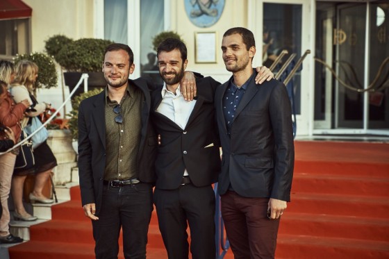 **Lucas Tothe**, producteur, **Loïc Barché**, réalisateur et **Sylvain Lagrillère**, producteur, venus présenter* Goliath* de **Loïc Barché**