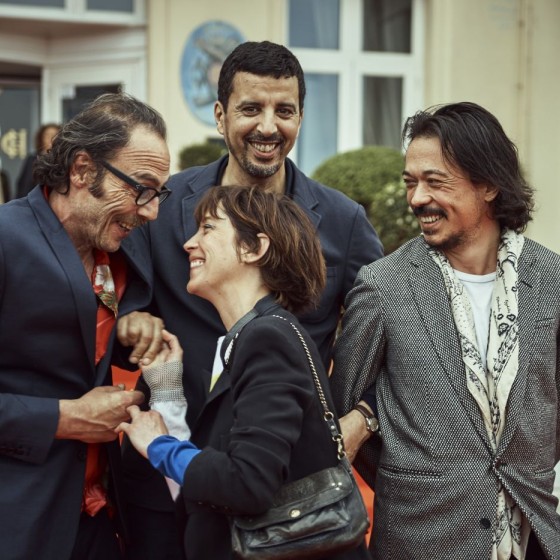 **Philippe Rebbot**, acteur, **Samir Guesmi**, acteur, **Florence Loiret-Caille**, actrice et **Stéphane Gallois** venus présenter l'*Effet aquatique* de **Sólveig Anspach**