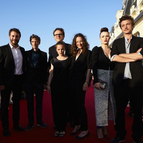 Jury de la compétition Courts métrages : Yaniss Lespert, Swann Arlaud, Gabriel Le Bomin, Solène Rigot, Salomé Richard, Élodie Frégé et Olivier Chantreau.  (Coiffés par Franck Provost et maquillés par Dr. Hauschka).